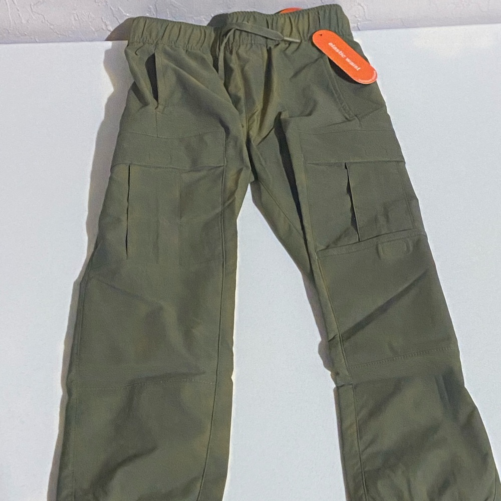 Boys Olive Green Cargo Pants